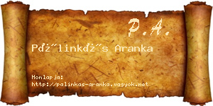 Pálinkás Aranka névjegykártya