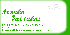 aranka palinkas business card